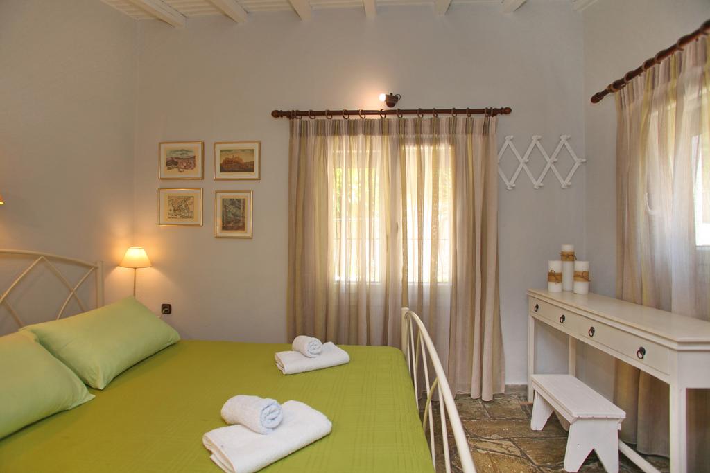 villa pine trees bedroom king size bed kardous villas skopelos greece